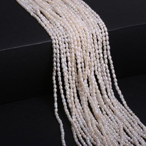 Real White Pearl Beads Natural Freshwater Pearls For Jewelry Making DIY Charm Bracelet Necklace Accessories Strand 13'' 2-3mm
