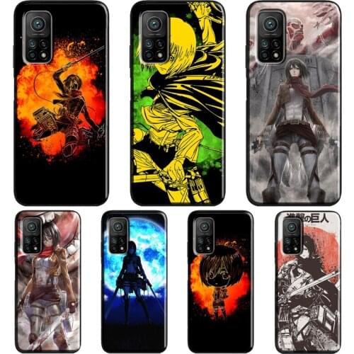 Mikasa Ackerman Attack on Titan Anime For Xiaomi Mi 10T 9T Pro 9 10 Lite Mi 11 Lite Ultra Case For POCO X3 Pro M3 F1 F2 F3 Cover