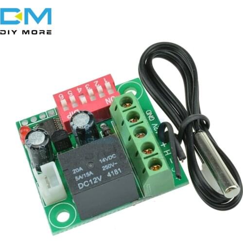 DC 12V W1701 Thermostat Digital Temperature Control Controller Switch 10K Thermistor Heating Cooling with Waterproof Sensor