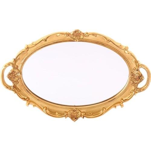 Decorative Wall Mirror, Vintage Carved Hanging Mirrors for Bedroom Living-Room Dresser Decor