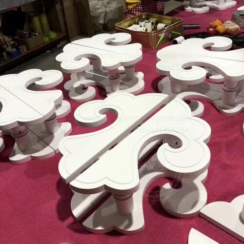 Hotel wooden door solid white color door handle Cloud shape glass door antique handles half round steel door handles