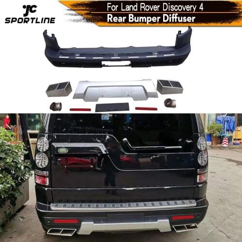 Car Rear Bumper Diffuser Lip Spoiler for Land Rover Discovery 4 2016 Car Rear Bumper Spoiler with Exhaust Tips