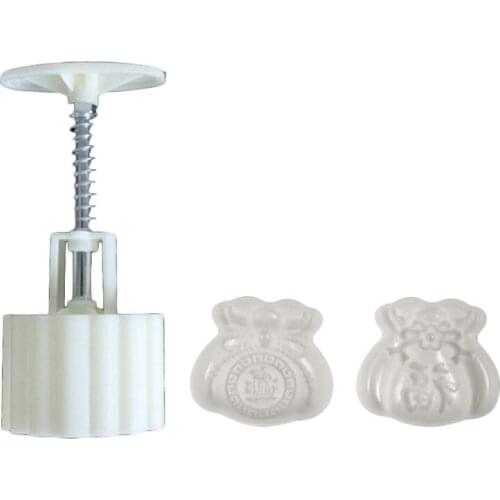 50g Moon Cake Mold 2 Lucky Bag Stamps Barrel Mooncake Hand Pressure Pastry Mould