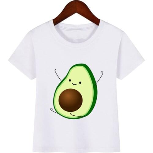 Fashion baby boy T-shirt Cartoon Avocado Pattern Print Funny T-Shirt girls O-Neck Short Sleeve children Casual Cute Tshirt Tops