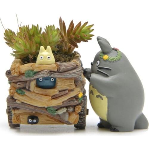 Modern Cartoon Succulent Planter Pot Resin Creative Crafts Cute Totoro Flower Pot Home Decorations Beldam Jiji Couple Cat Vase