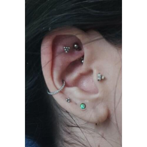 6pcs/Set Opal Septum Piercing Clicker Nose Rings 16G Hoop Hinged Segment Ear Cartilage Tragus Helix Sung Labret Lip Jewelry