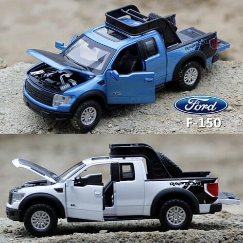 Cool 1:32 scale Diecast Car Models for Ford F150 pick up Children boy gifts with sound light Jeep SUV