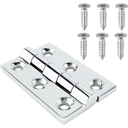 Stainless Steel Marine Boat Deck Hinges Satin Nickel Brushed Window w/ 6 Screws 50x75 for Cabinet