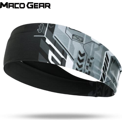 Men Sweatband Sports Gothic Headband Elastic Yoga Gym Jog Running Hairband Tennis Basketball Cycling Fitness Skull Headwrap