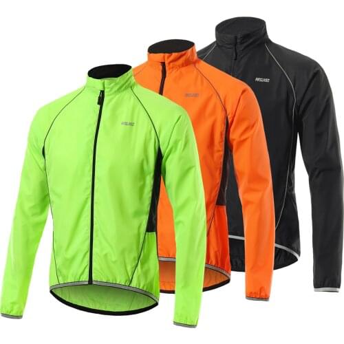 Men Reflective Cycling Jacket Breathable Long Sleeve Bicycle Jersey Coat Vest Outdoor Sportswear Jerseys Windbreaker Jacket Coat
