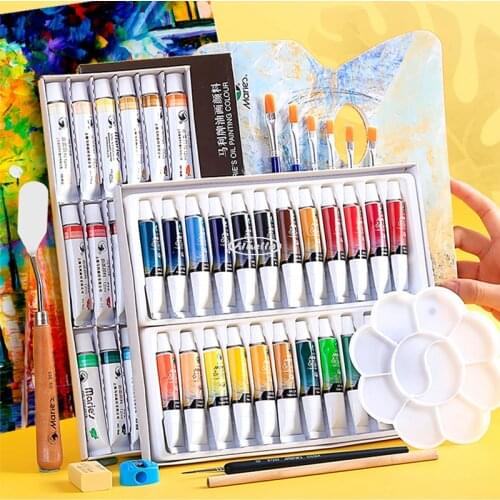 Maries 12/18/24 Colors Professional Oil Paints Set 15ml Tubes Artist Drawing Painting Pigment Hand Painted Art Oil Painting Set