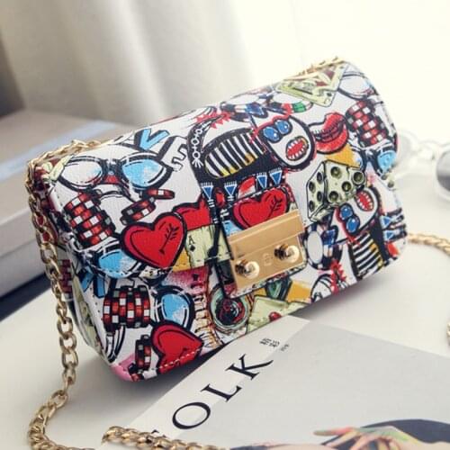 2020 New Women Bags Summer Graffiti Ladies designer handbags high quality chain mini bag women messenger bags for women Clutch