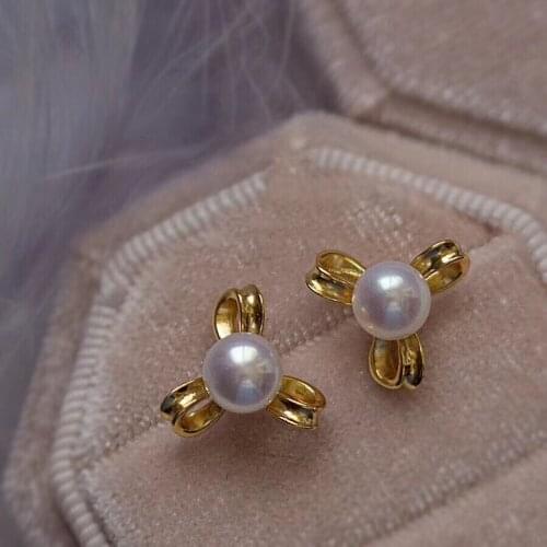 New 925 Sterling Silver Earrings Base Mountings Jewelry Parts Fittings Accessories for Pearls Beads Stones Agate Jade Crystal