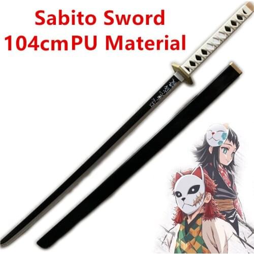 1:1 Sabito Black Gold Sowrd Demon Slayer Sword Weapon Cosplay Kimetsu no Yaiba Ninja Knife Prop Model Toy 104cm