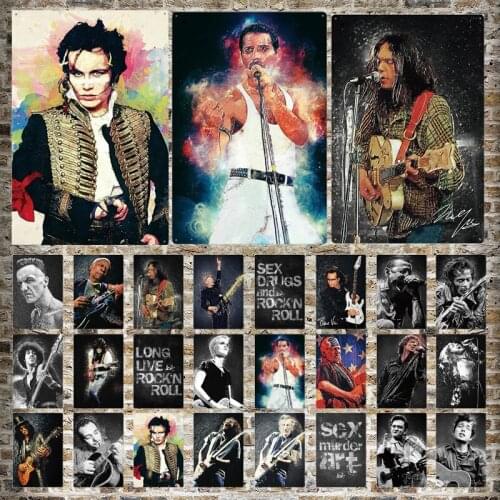 Famous Rock Music Band Singer Tin Sign Music Bar Wall Tinplate Poster Vintage Decor Cafe Man Cave Pin Up Sign Metal Plate Plaque