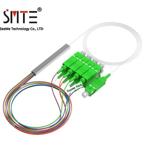 PLC splitter 1:8 differential optical fiber shunt SC / APC radio and television special micro steel pipe test 0.9mm