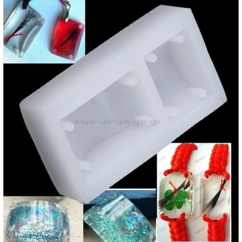 Rectangle Silicone DIY Mold Bracelet Pendant Jewellery Making Mould Resin Hole N04 19 Dropship