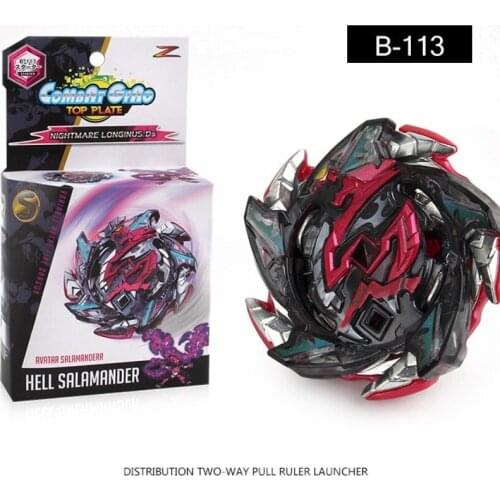 Bayblade Purple Color Spinning Top BURST Booster Super Z Layer B-113 Hell Salamander With Two-Way Pull Ruler Launcher