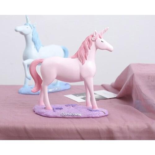Pink/Blue Unicorn Party Ornament Baby Girl Room Furnishing Unicorn Model Birthday Gift Desktop Decor Home Decoration Accessories