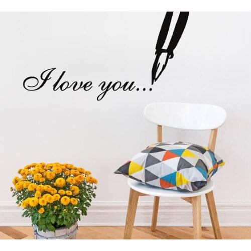 Hand Writing I Love You Wall Sticker Living Room Bedroom Wall Decals Art Vinyl Removable Self Adhesive Art Murals Poster