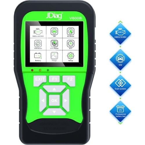 JDiag V600B VAG SCANNER Full system Diagnostic + 12V Professional Battery Tester + OBD2 Scanner 3 in 1 Auto Diagnostic Tool