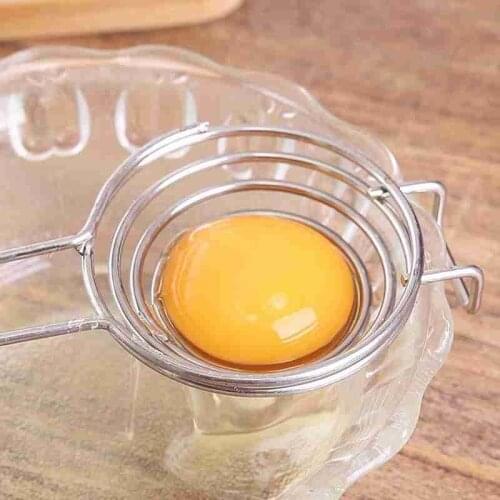 Steel Egg White Separator Egg White Separator Egg Yolk Remover Divider with Long Handle Kitchen Tool 1pc