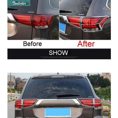 Tonlinker 4 Pcs DIY Car Styling ABS Chrome The Rear Light stickers box Cover Case stickers for Mitsubishi Outlander 2016