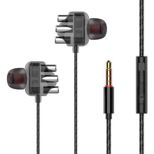 In-ear Dual Coil Heavy Bass HiFi Sound Sport Earphone with Microphone for HUAWEI