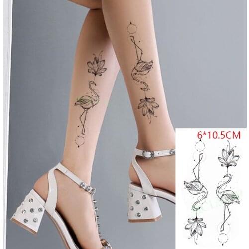 Waterproof Temporary Tattoo Sticker Flowers Swan Butterfly Bird Sexy Body Art Flash Tattoo Fake Tattoo for Women Men