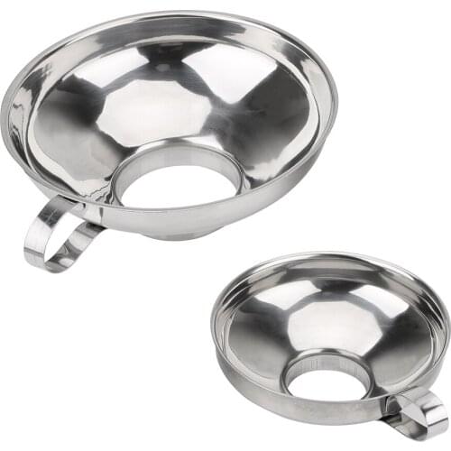 S/L Stainless Steel Wide Mouth Funnel Transferring Liquid Long Pipe Canning Hopper Filter Funnel Kitchen Gadget Cooking Tools