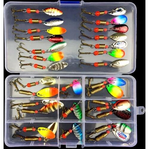 WALK FISH Spoon Lure Set Hard Bait Spinner Fishing Lure fishing tackle Atificial Bait with hook pesca Lure Metal Sequin Bait