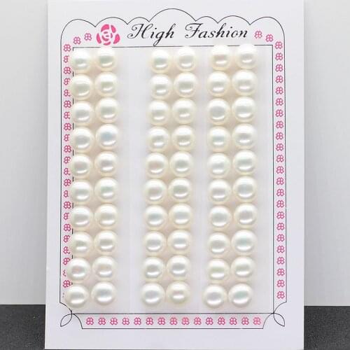 High quality 3A Half Drilled Button shape Pearl 6.5mm-15mm white/pink/purple color Natural freshwater Pearl