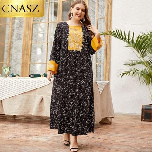 New Womens Fashion Comfortable Floral Print Long Sleeve Pleated Long Skirt Arab Robe Dresses For Women 2021 Vestido De Mujer