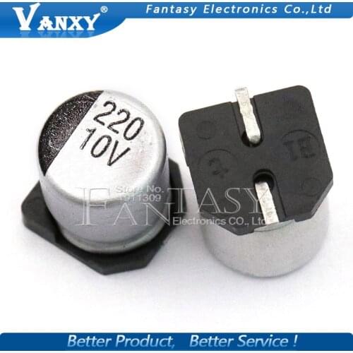 10PCS Electrolytic capacitor 10V220UF 6.3*5.4mm SMD aluminum electrolytic capacitor 220uf 10v