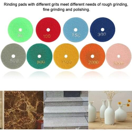 11Pcs 3Inch Diamond Polishing Pads Grinder Disc Kit Granite Marble Stone Concret