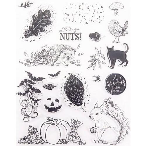 17.5x22.5cm Halloween Hedgehog TPR Transparent Silicone Rubber Clear Stamps cartoon Scrapbooking/DIY Easter wedding album