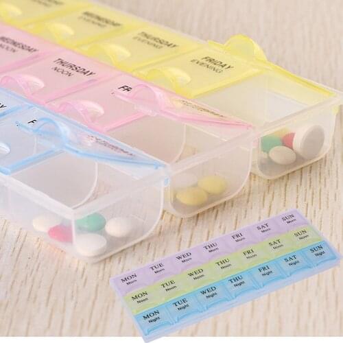 21 Grids Pill Box Case 7 Days Weekly Medicine Tablet Dispenser Organizer Pill Box Splitters Pill Storage Organizer Container