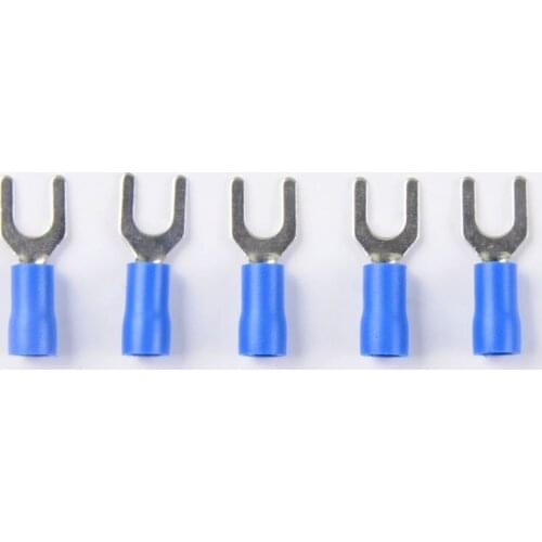50Pcs Blue SV1.25-4 Furcate Pre-Insulating Fork Spade 22~16AWG Crimp Terminals NEW