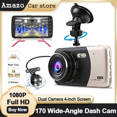 1080P 4" Car DVR Dash Camera Rear View Video Recorder HD 170 ° Wide Angle NIght Vision G-sensor Loop Recording Registrar Dashcam