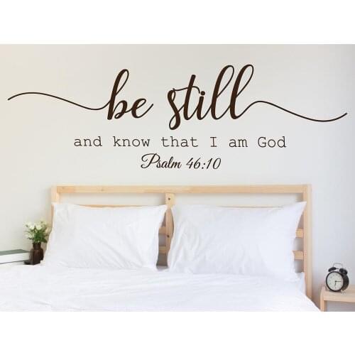 Bible scriptures Vinyl Wall Decal Quote Be Still And Know Thant I Am God Psalm 46:10 Wall Sticker For Home Bedroom Decor C883