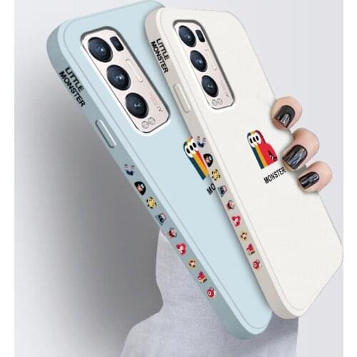 For OPPO Reno 5 Pro Plus Cases Original Fashion Liquid Silicone Shockproof Soft Shell Cover Cartoon Phone Case