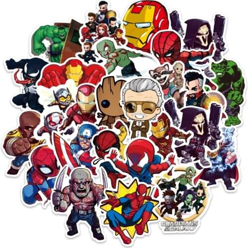 Disney Marvel Avengers Stickers Venom Ironman Spiderman Laptop Guitar Luggage Skateboard Waterproof Graffiti Sticker Kid Toy