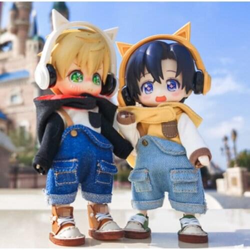 Anime Jeans overalls cap OB11 Clothes costume For Figure doll clothing accessories MDZS cute limit cosplay cos gift