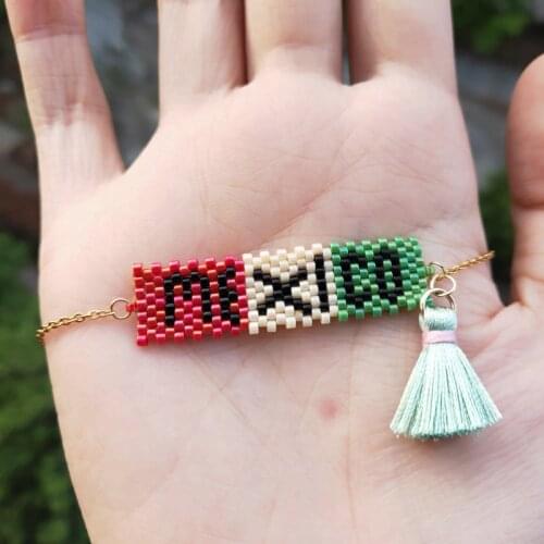 FAIRYWOO MEXICO Letter Charm Bracelet Gold Chain Charm Lovers Bracelets Cotton Tassel Flag Female Personality Jewelry Wholesale