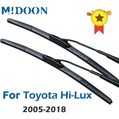MIDOON Hybrid Wiper Blades for Toyota Hi-Lux Fit Hook Arms Model year from 2005 to 2018 2006 2007 2008 2009 2010 2011 2012 2013