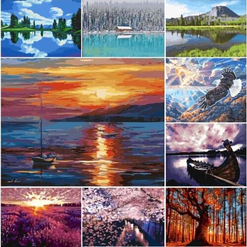 Digital Oil Painting Picture Landscape Painting Paint Acrylic Handmade Adult Children Gift Wall Decoration by Digital Art