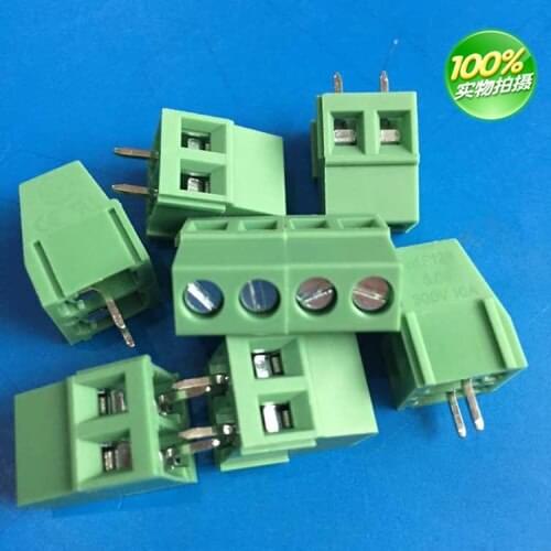 100pcs KF128 KF128L 5.08mm 5.0mm Screw type PCB Terminal Blocks 2P 3P Slotted Brass Combinable