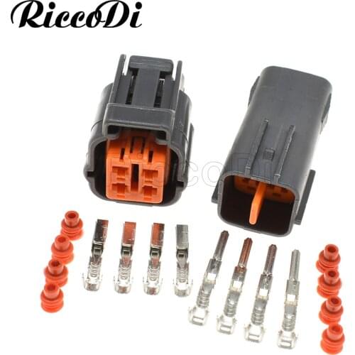 2Set 4 Pin Ways Male Female Oxygen O2 Sensor Plug Socket For Cars Automotive Connector Plug 6195-0018 6195-0015