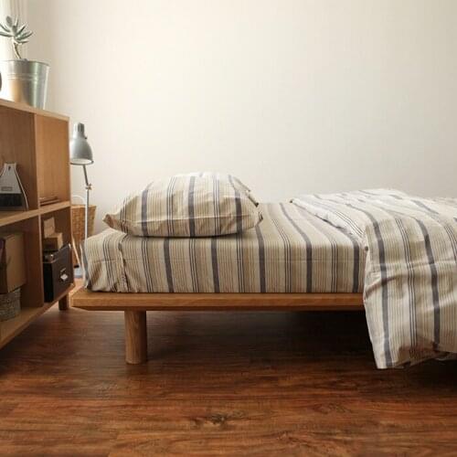 100%Cotton Sea Stripes Japan Style Yarn Dyed comfortable bedding set duvet cover set bed sheet duvet quilt cover pillow case