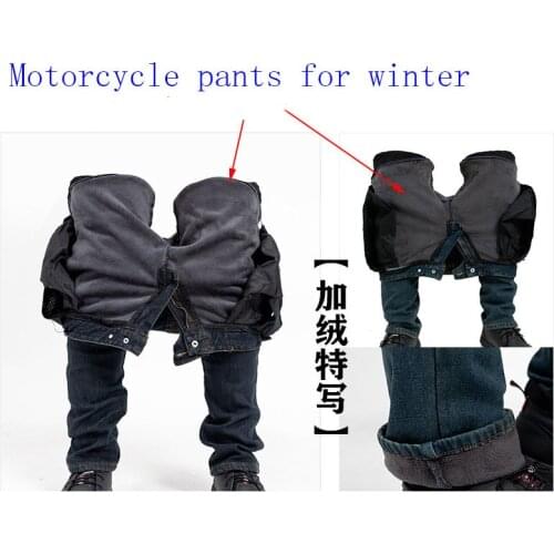 New winter motorcycle riding plus velvet thick motorcycle jeans anti-fall pants motorcycle racing with protective gear motorcycl